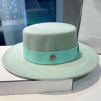 Fedora Hats for Women Fashion Elegant Bowler Dress Caps Panama Church Wedding Ribbon Band Hat Men Felt Jazz Hat