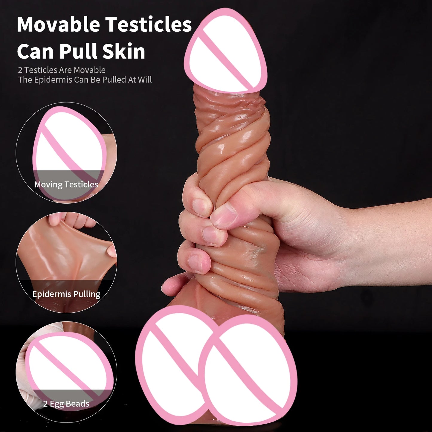 Huge Dildo Realistic Soft Big Penis Dildo Adult Sex Toy For Women Lesbian Big Penis Dildo Insertable Stimulation Vagina Massager
