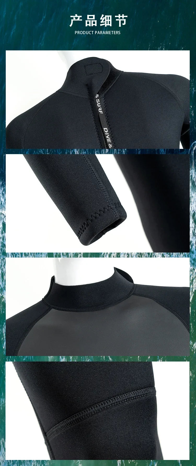 2025 Wetsuit Men's Warm and Cold 3/5mm Wet Winter Swimming One-piece Snorkeling Sun Protection Surf Suit Women's Wetsuit