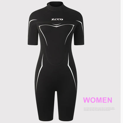3mm Wetsuits for Men Women Neoprene Diving Suits Back Zipper Short Sleeve Swimsuits for Diving Snorkel Surfing Swimming Wet Suit