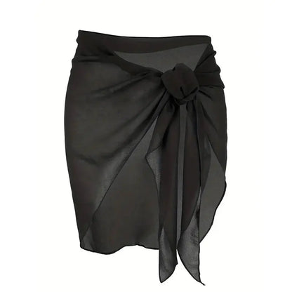 Swimsuit Bikini Cover Up Women Short Sarongs Swimsuit Coverups Beach Bikini Wrap Sheer Short Skirt Chiffon Scarf  for Swimwear
