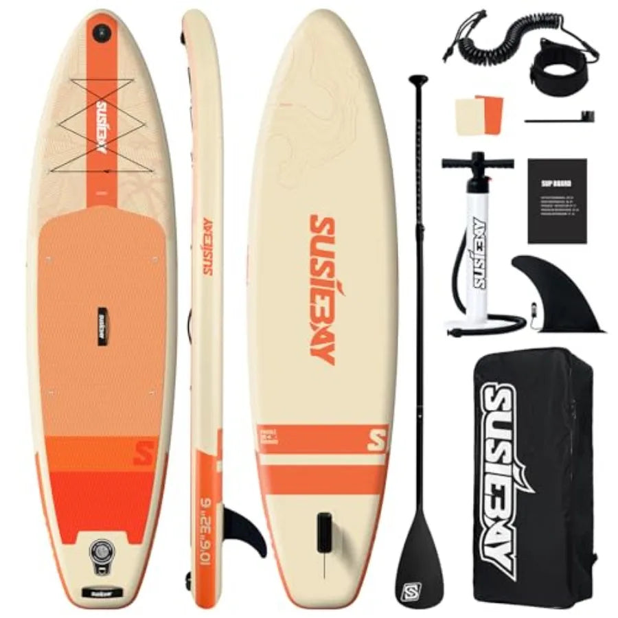 Inflatable Stand Up Paddle Board for adults and youth PVC material blue anti-slip EVA deck and wide stance for stability