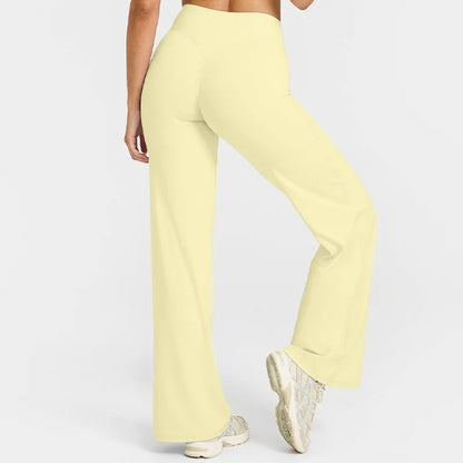 Straight Sports Leggings For Women's Fitness Sportswear Hips Without Embarrassment Yoga Pants Breathable Wide-leg Pants
