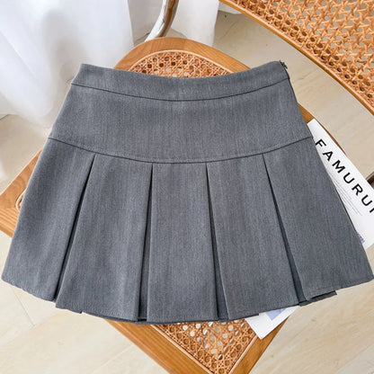 MEXZT JK Preppy Black Mini Skirt Women Y2K Streetwear High Waist Pleated Skirts Summer Korean Fashion All Match A Line Skirt New