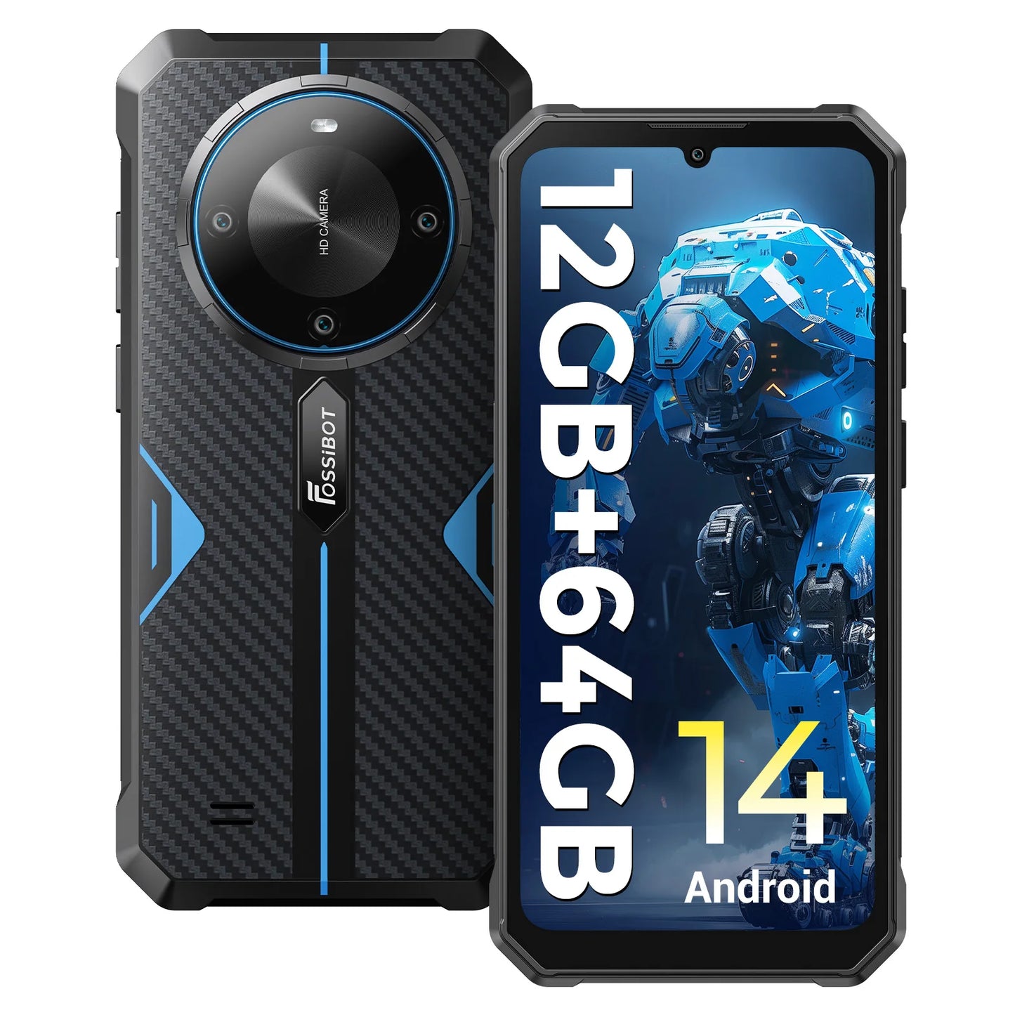 [World Premeire]FOSSiBOT F105 Rugged Smartphone Android 14 OS 10300mAh 12+64GB Mobile Phone 20 MP Camera 6.745" HD+ IPS Phone