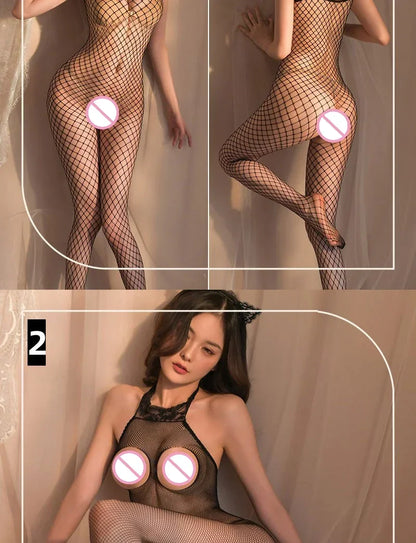 18 Style Sexy Bodystockings Bodysuit Sexy Women Erotic Babydoll Mesh Fishnet Full Body Stocking Stretch Open Crotch Tights