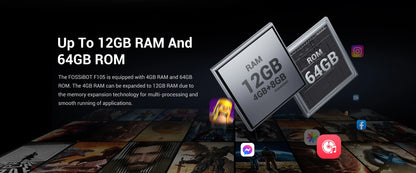 [World Premeire]FOSSiBOT F105 Rugged Smartphone Android 14 OS 10300mAh 12+64GB Mobile Phone 20 MP Camera 6.745" HD+ IPS Phone