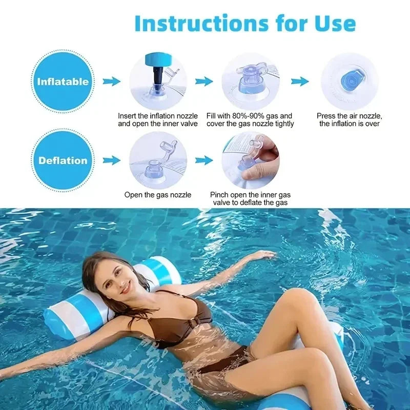 1PC Inflatable Float Hammock floaties for adults Perfect for Poolside Lounging This Summer Water Play Accessories Water Sports