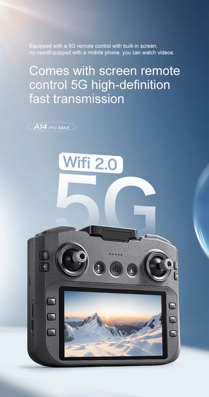 Xiaomi A14 pro Max Drone 8k HD Dual Camera GPS Brushless Optical Flow Obstacle Avoidance 4.5-inch Large Screen Uav Rc 20000m New