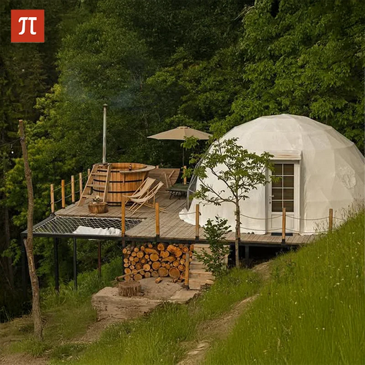 Spherical tent, geodesic tent, dome tent, galvanized steel pipe frame, PVC waterproof tarpaulin, wind-resistant, pressure-resist