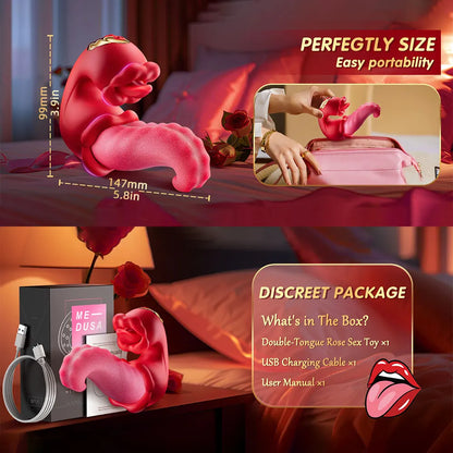 Vibrator Adult Sex Toys for Women 4 in 1 Tongue Thrusting Vibrators Dildo Sucking Clit Stimulator for Female Couples Adult Games