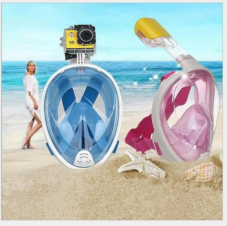 Full Face Diving Mask Underwater Snorkeling Anti Fog Swimming Mask Set Scuba Diving Respirator Masks Safe Breath for Kids Adults