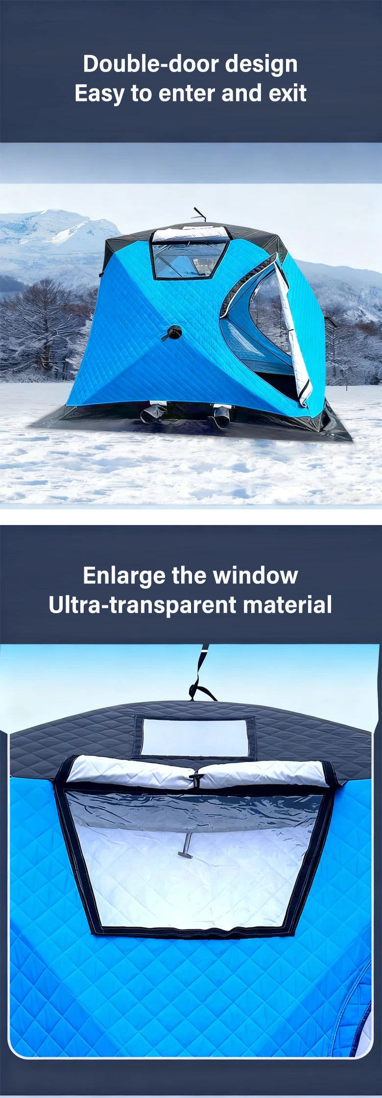 Outdoor Winter Fishing Tent For Camping 3-4 Person With Windows Quick Opening Tent Windproof And Waterproof Camping Gadgets