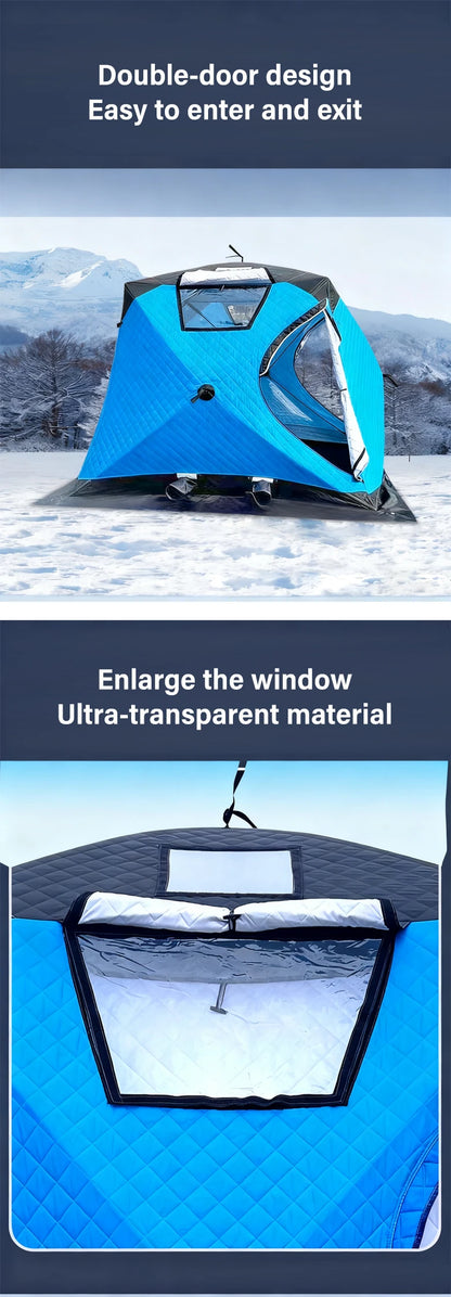 Outdoor Winter Fishing Tent For Camping 3-4 Person With Windows Quick Opening Tent Windproof And Waterproof Camping Gadgets