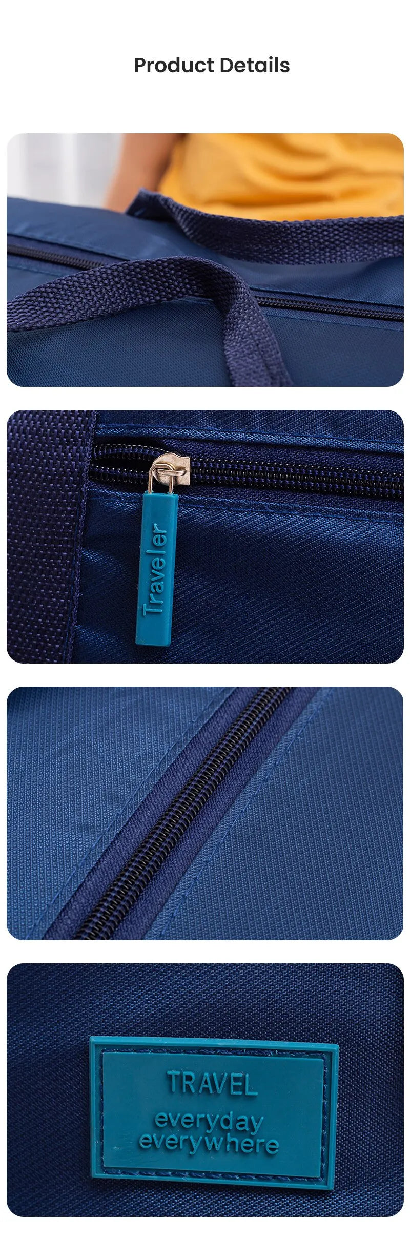 Foldable Travel Duffel Bag Lightweight Travel Bag for Women and Men Tote Carry On Luggage Bag Weekender Overnight Bag