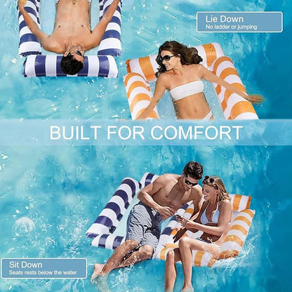Water Hammock Recliner Inflatable Pool for Adults - Perfect for Pool Parties & Beach Fun,Party Water Rest Inflatable Seat
