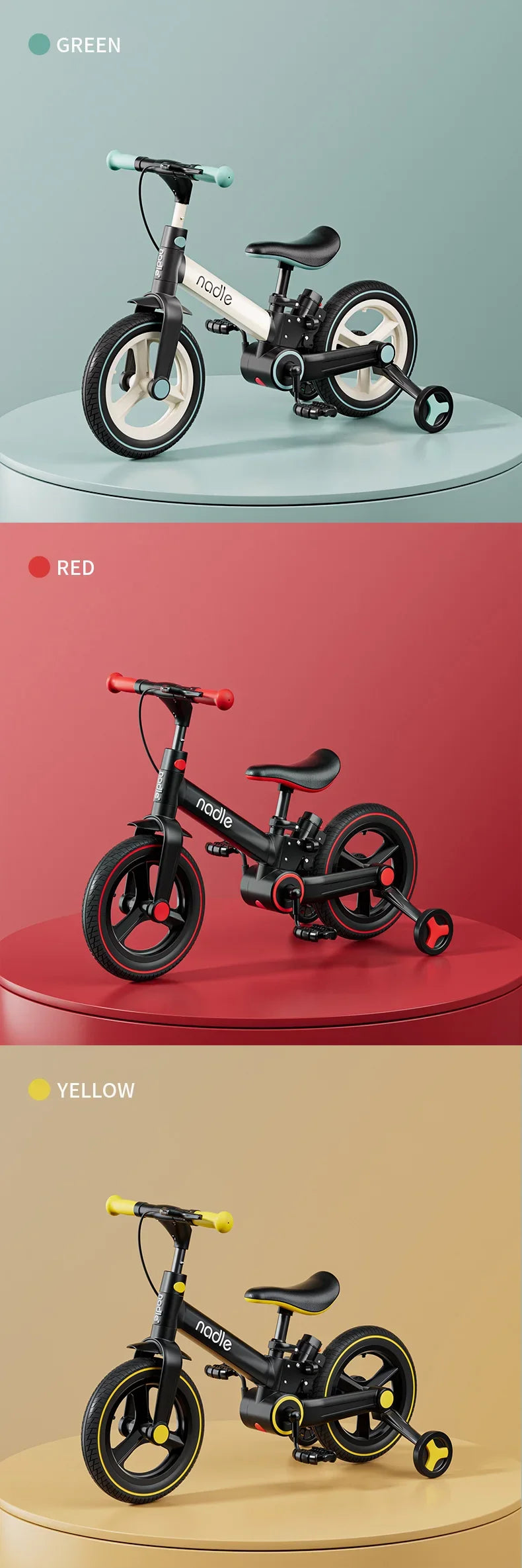 Children's bicycle balance bike 4-in-1  1-6-year-old girl boy pedal folding bike