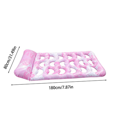 Pool Floats Hammock with Headrest Inflatable Water Sleeping Bed Portable Floating Lounger Air Mattress for Swimming Pool Party