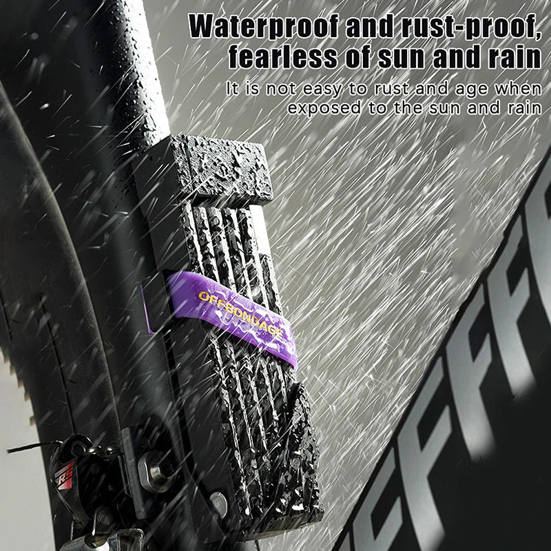 Keep Cycles Safe with OFFBONDAGE Durable Folding Bike Lock; Anti-Theft Security for Motorcycles, Electric Bikes & Scooters