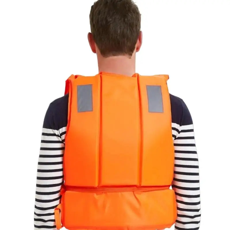 1Pcs Zipper Safety Life Jacket For Adult Flood Rescue Vest Emergency Flotation Device With Pockets Water Survival Safety Gear