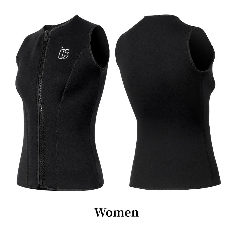 3MM Men Women Sleeveless Wetsuit Top No Hood Neoprene Thermal Vest for Scuba Diving Surfing Kayaking Swimming Water Sports