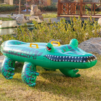 Crocodile-Shaped Inflatable Floating Row for Children Adults Fun Summer Pool Water Toys Simulation Inflatable Animal