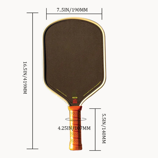 Bread and Butter Loco Pickleball Paddle 16mm Dual-Density Foam Core Hybrid Elongated CFC T700 Raw Carbon Fiber Pickleball Paddle