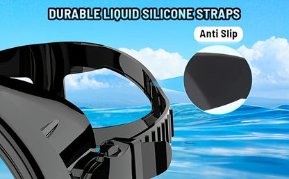 Diving Mask Goggles HD Anti-Fog Spearfishing Mask Freediving Mask Clear Panoramic Goggle with Adjustable Buckle for Free Diving