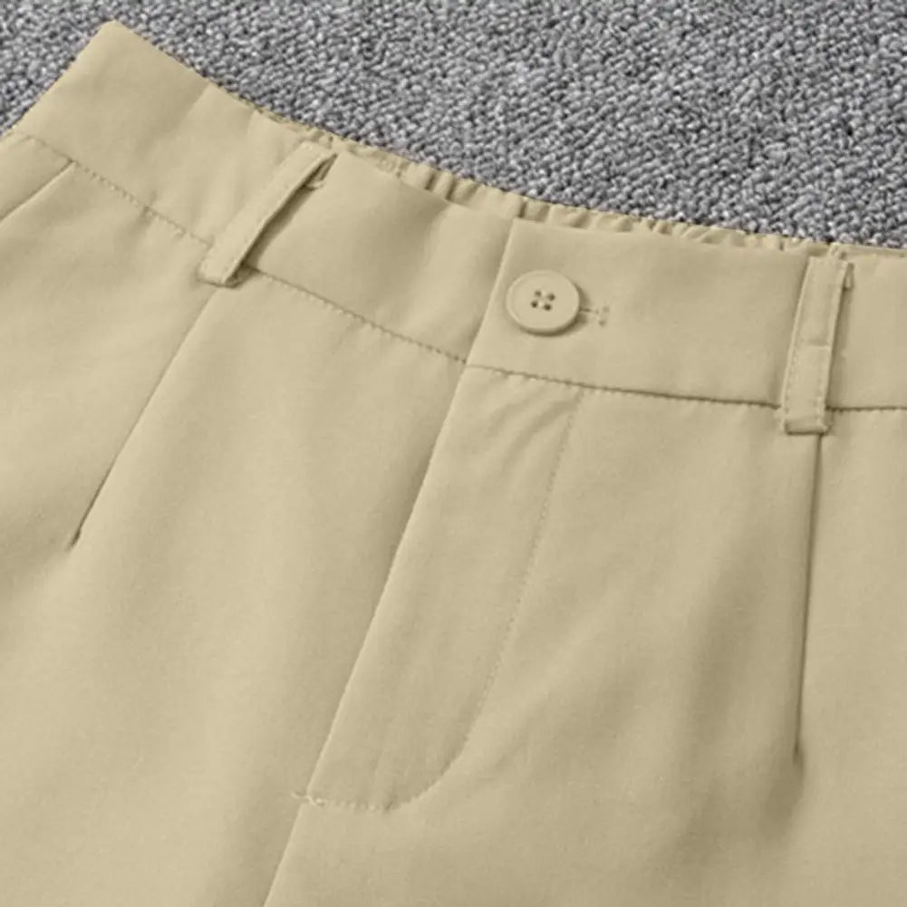 Women Suit Shorts Elegant High Waist White A Line Wide Leg Suit Short Commute Summer Suit Shorts Casual Slim Hot Short Pants