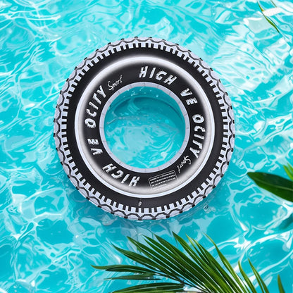 Inflatable Swimming Ring Tire Pattern Pool Floats Summer Swim Tube Air Mattress Baby Pool Floating Ring Water Play Entertainment