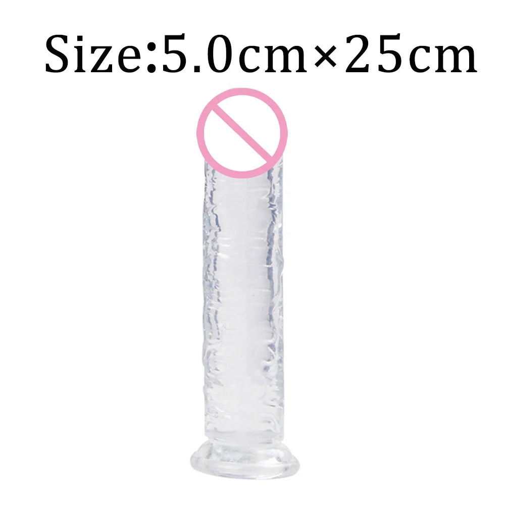 Realistic Dildo Adult Toys Transparent Dildo Suction Cup Jelly Women Erotic Sex Toys Soft Clitori Vaginal Masturbators Penis