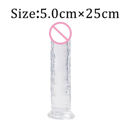 Realistic Dildo Adult Toys Transparent Dildo Suction Cup Jelly Women Erotic Sex Toys Soft Clitori Vaginal Masturbators Penis