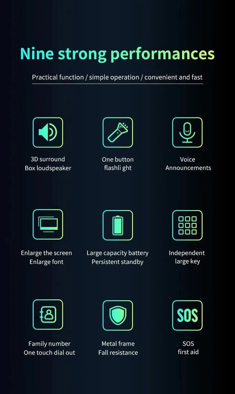 YEEMI Q8 GSM 2G Rugged Phone Big Battery Dual Flashlight 2.4inches HD Screen Dual SIM Mobile Phone Large Button Cellphone