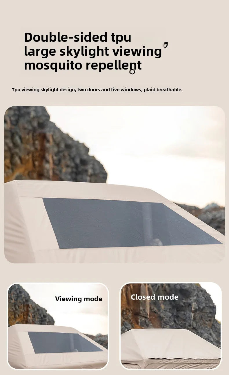 MOUNTAINHIKER Outdoor Camping 4-5 Person Waterproof Family Awning Beach Tent Quick Open Fishing Tent Picnic Park Anti-UV Shade