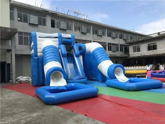 Commercial Water Park Waterslide Inflatable Kids Slide Pvc Toy Custom Inflatable Multiple Slides Children Water Slide With Pool