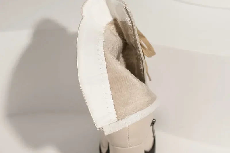 Modern Western Mature Punk Goth Female Winter Super Block High Heeled Shoes Square Toe Lace-up Platform Heels Boots