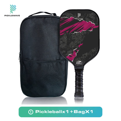 Black Purple Polka Dot USAPA Pickleball Paddle Fiberglass Surface High Grit & Spin Unibody Edgeless Sport Racquet Pickleball
