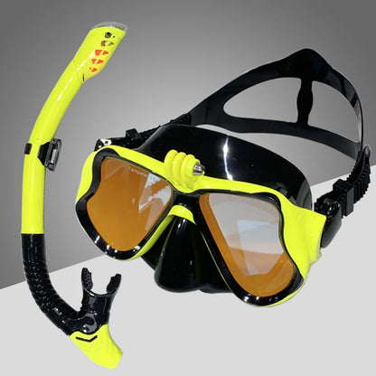 Diving Mask With Sports Camera Mount Electroplate Tempered Glass Silicone Mask is Safe and Comfortable