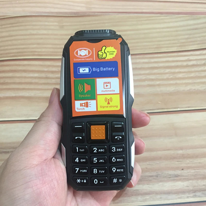 Mini Rugged Mobile Phone, 1.8", Push Button,Dual Sim, BT,Dual Flashlight, MP3,Wireless FM,BigHorn Dustproof Shockproof CellPhone