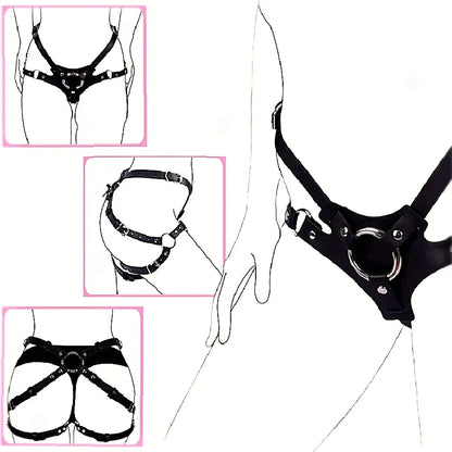 Lingerie With PU Leather D Shaped Ring Offers Couples Gaming Equipment Through Erotic Clothing Punk Carnival Holiday Styling