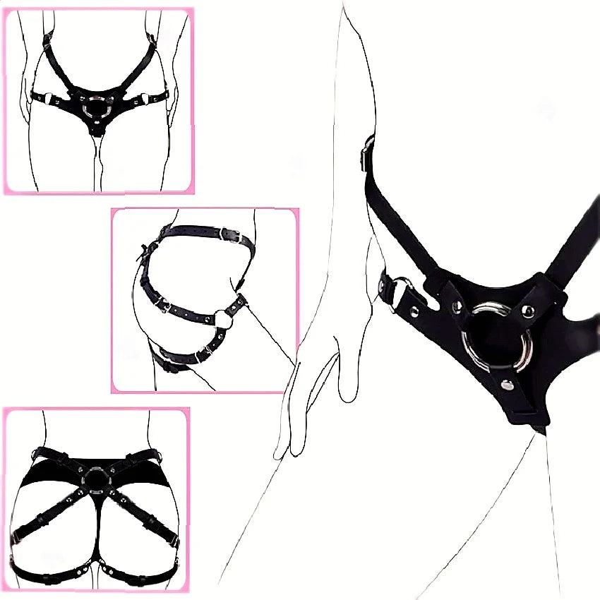 Lingerie With PU Leather D Shaped Ring Offers Couples Gaming Equipment Through Erotic Clothing Punk Carnival Holiday Styling
