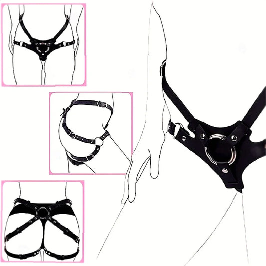 Lingerie With PU Leather D Shaped Ring Offers Couples Gaming Equipment Through Erotic Clothing Punk Carnival Holiday Styling