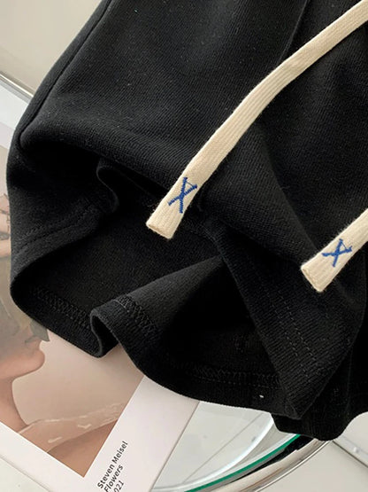 2026 Summer Shorts Women Elasticity Lovely Girls Korean Style Sweet Students Harajuku Simple Pure Gray Trousers Female New