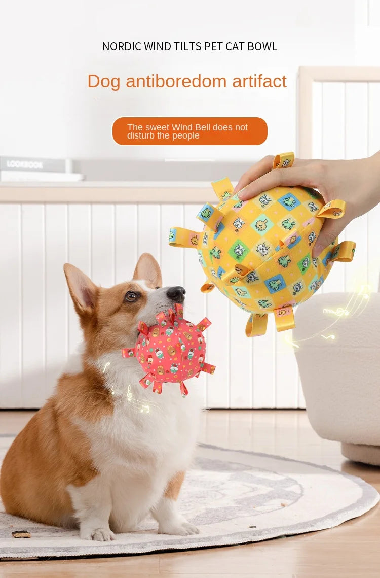 Dog Toy Sound Pet Durable Chew Teeth Grinding Boredom Relief Artifact Puppy Small Dog Self-Entertainment Bell Ball