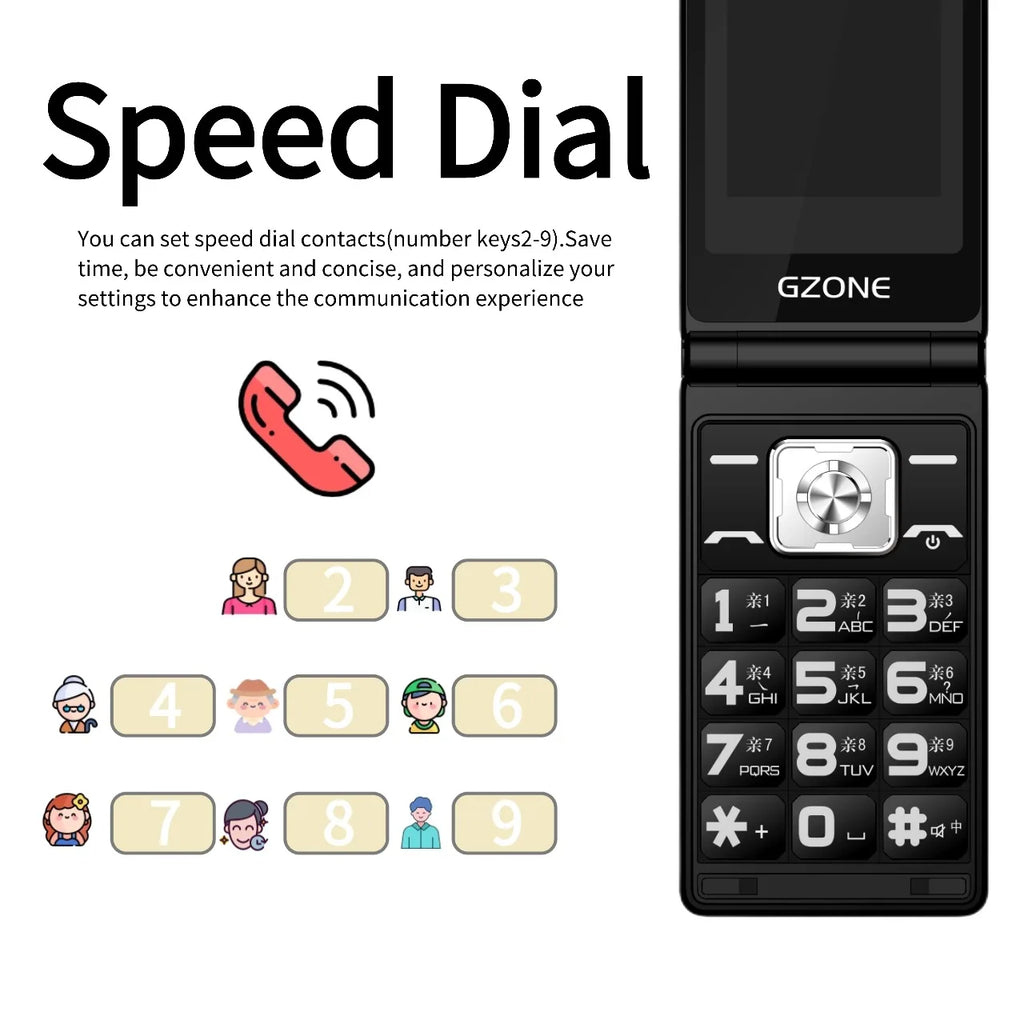 2G GSM Cheap Flip Push-Button Phone For Elderly Durable Quick Call Loud Voice Long Standby Dual Sim Unlocked Foldable Cellphone