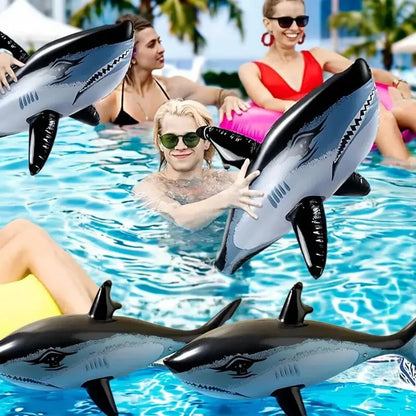 Inflatable Shark Float Beach Pool Party Swimming Water Game Fun Sports Inflatable Toy Holiday Vacation Gift For Home Outdoor