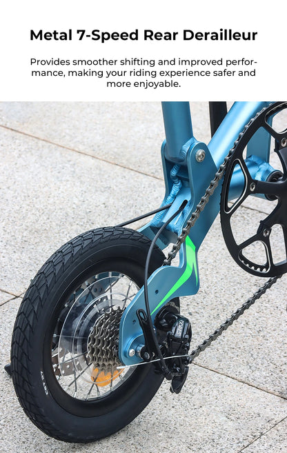 12Inch Folding Bicycle 7 Speed Disc Brake Ultralight Portable Adult Men's Bike to Work Foldable Bicycle with Shock Handlebar