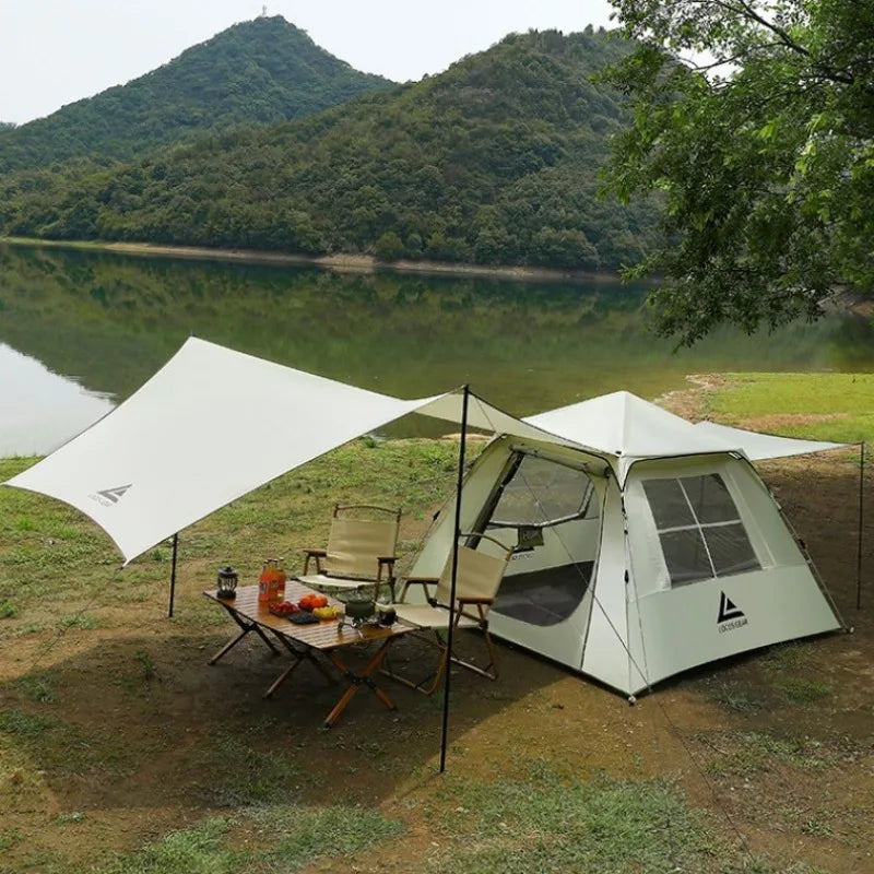 Large Space Sunshade Camping Tent Family Portable Relaxing Rainproof Multi Beach Tents Outdoor Trip Rest Camping Equipment