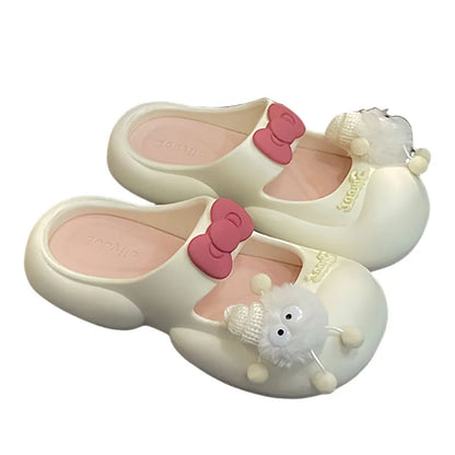 Cute Fairy  Slippers for Women's Summer Outer-Wear Thick-Soled Clogs Shoes Sandals For The Beach