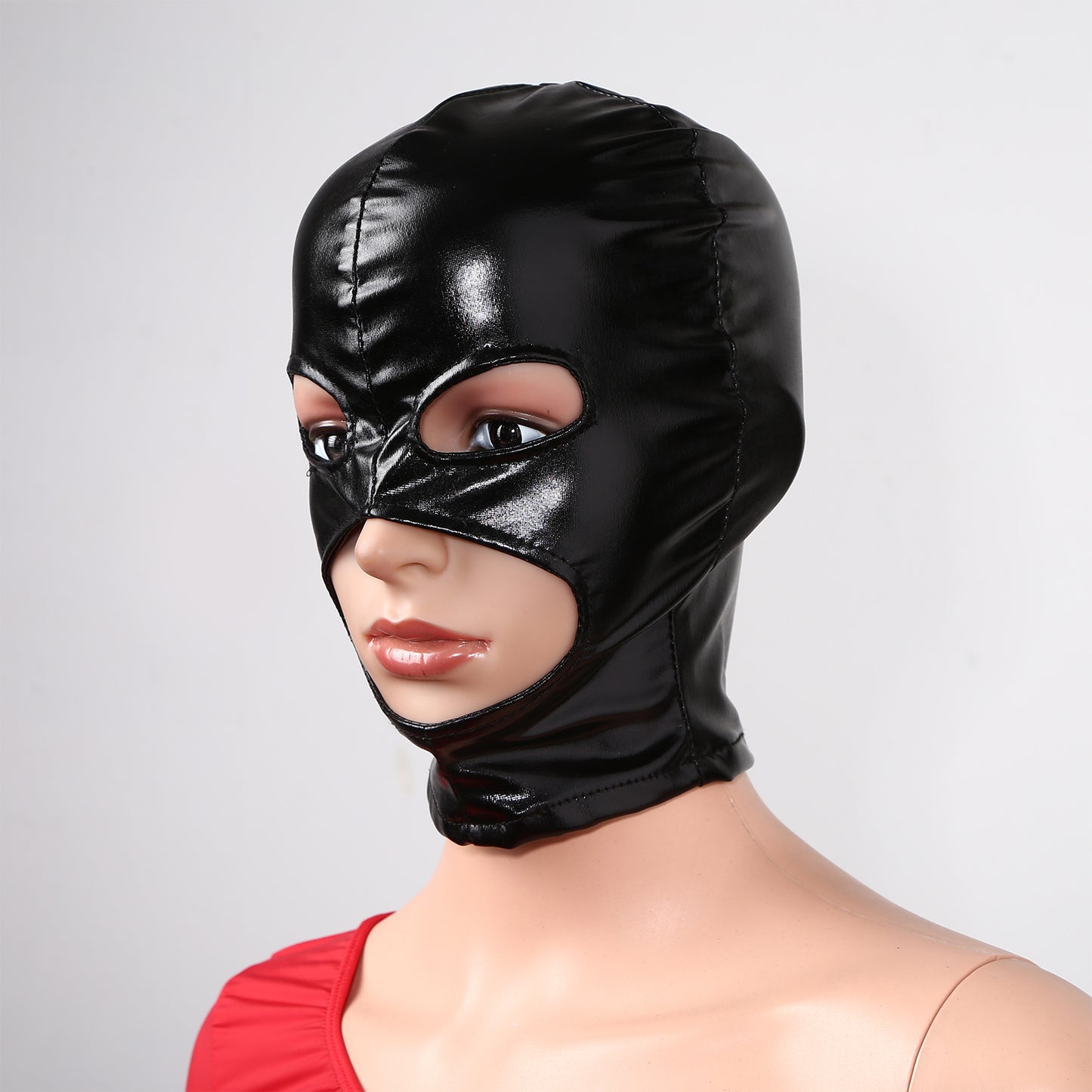 Adult Shiny Leather Masks Sex Toys Bronzing Cloth Open Mouth And Eye Glued Head Cover Couples Adult Products